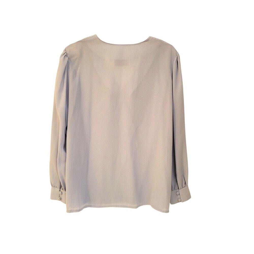 Blue Drape Front Blouse Josephine Woman Size 42 US 2XL - Picture 3 of 4